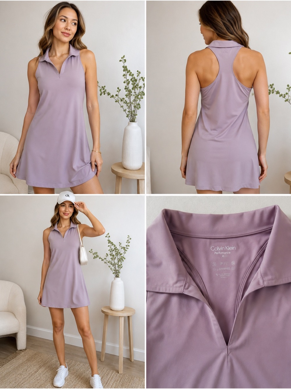 Calvin Klein Mauve Sleeveless Polo Slip Dress